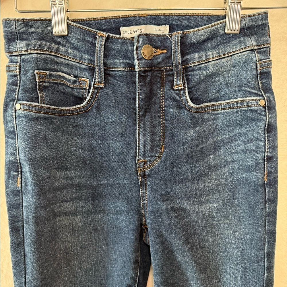 Nine West Blue jeans Bootcut Stretch Jeans Size 0 Dark Wash comfortable - Picture 5 of 12